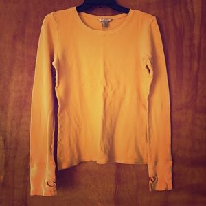 Mustard yellow long john shirt w thumb holes